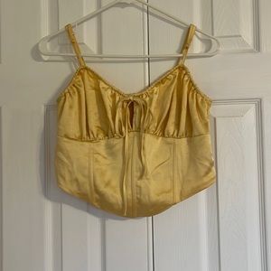 LA Hearts PacSun yellow corset style top size large